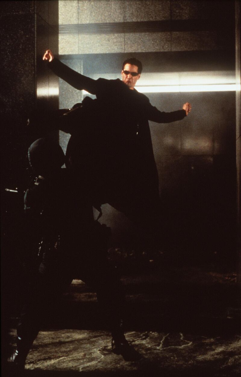 374770 03: 1999 Keanu Reeves stars in "The Matrix." 1999 Warner Bros. and Village Roadshow Film. Getty Images