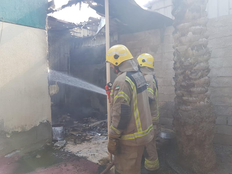 Fire fighters in Ras Al Khaimah tacled three blazes in the space of two days, with air conditioning unit faults being the cause of two of the incidents. Courtesy Ras Al Khaimah Civil Defence