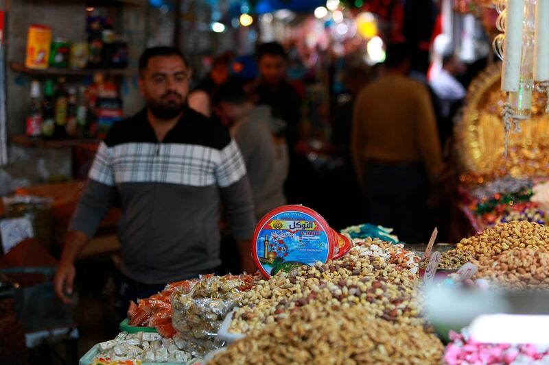 Iranian made food products are on display in Shurja market in central Baghdad, Iraq. Iraq, once an enemy of Iran and battling a devastating eight-year war, is now a vital trading partner and a market for its commercial goods. AP Photo