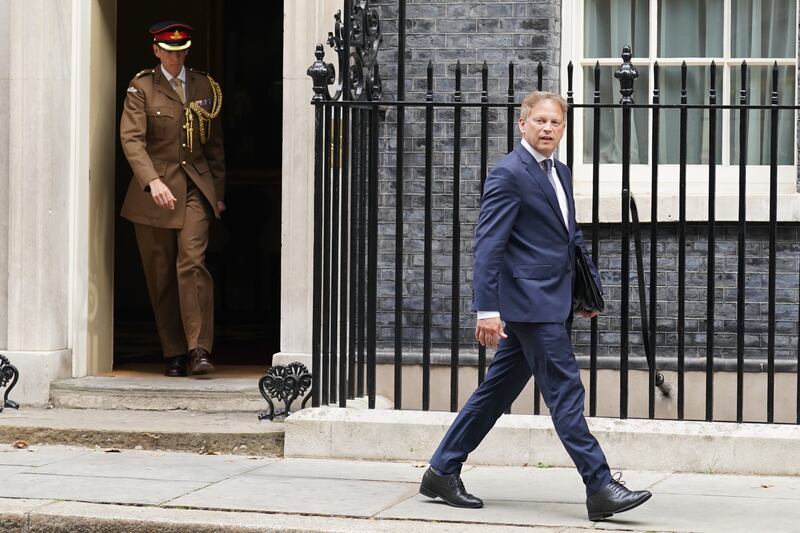 Grant Shapps leaves Downing Street after being appointed Defence Secretary. It is Mr Shapps fifth cabinet job in the past 12 months. PA