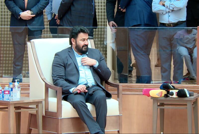 South Indian actor Mohanlal visited staff at Burjeel Medical City in Abu Dhabi on Monday.