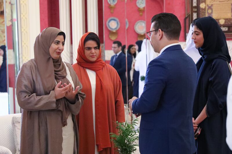 Sheikha Shamma bint Sultan, left, president and chief executive of the UAE Independent Climate Change Accelerators, at the inaugural 'climate media majlis'. Photo: UICCA