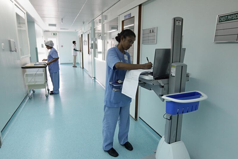 United Arab Emirates - Dubai - Aug 05 - 2010 : Nurses working at the infectious disease unit at Rashid Hospital. ( Jaime Puebla / The National )