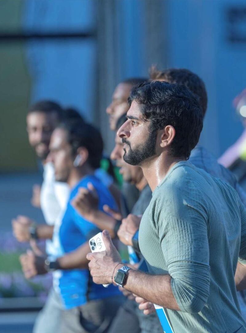 Sheikh Hamdan bin Mohammed, Crown Prince of Dubai, at the Dubai Run on Sheikh Zayed Road in 2019. All photos: faz3 / Snapchat