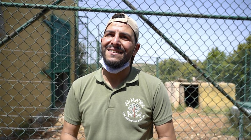 Chief animal keeper, Saif Rawashdeh, has been helping the bears settle into their new home. Amy McConaghy / The National