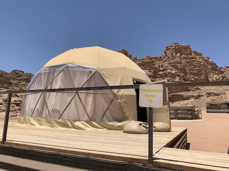 One of the dome tents in Sun City Camp.
