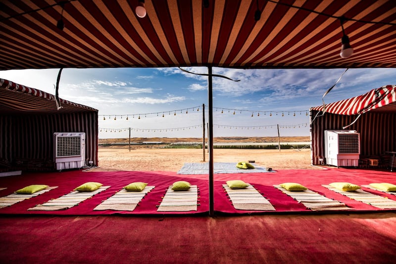 The desert tent has a multi-purpose majlis area where a barbecue dinner can be served.