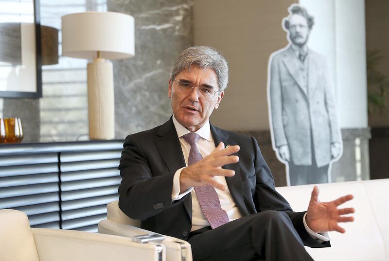 ABU DHABI , UNITED ARAB EMIRATES , NOV 5   – 2017 :- Joe Kaeser , Global CEO of Siemens during the interview at the Four Seasons Hotel in Abu Dhabi. (Pawan Singh / The National) Story by Sarmad Khan