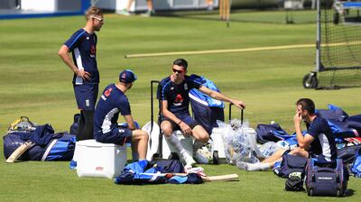 England cricketers train at Lord's.