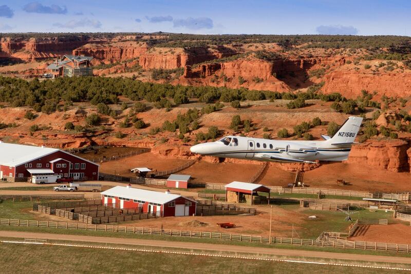 A private flight into Red Reflet Ranch. Courtesy Red Reflet Ranch