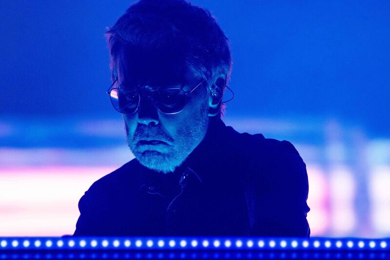 French producer Jean-Michel Jarre made an appeal on the environment during his set. "Tonight from the desert of Coachella, let's have a strong message to every world leader in their right mind -- we want them to take care and protect the future of our planet," he said. Kyle Grillot / AFP