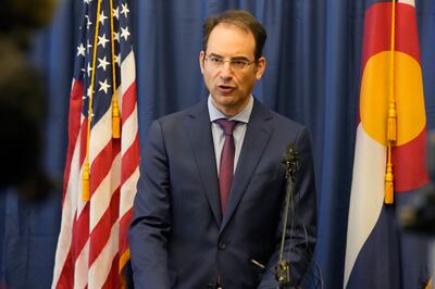 Colorado Attorney General Phil Weiser speaks on a grand jury investigation into the death of Elijah McClain. AP