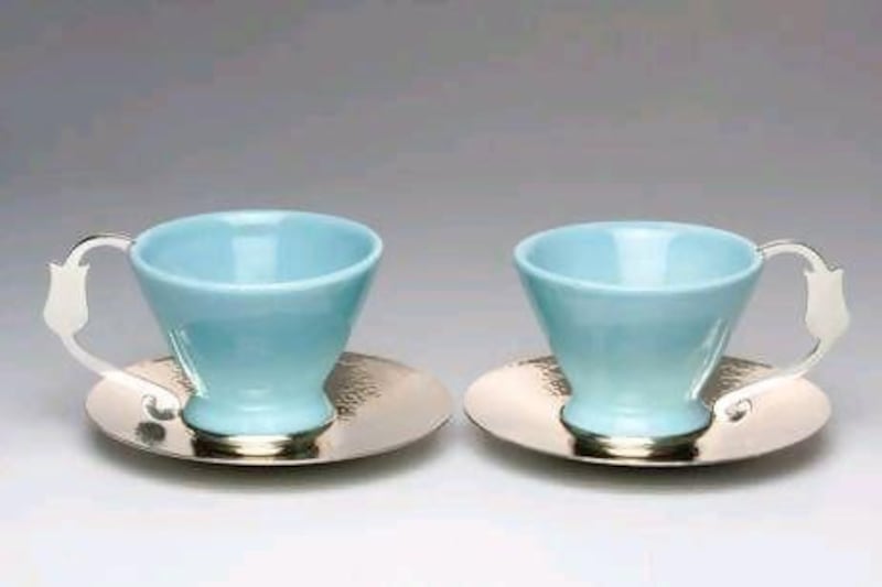 Dh410, Ozlem Tuna Turquoise coffee set, www.anjelique.me