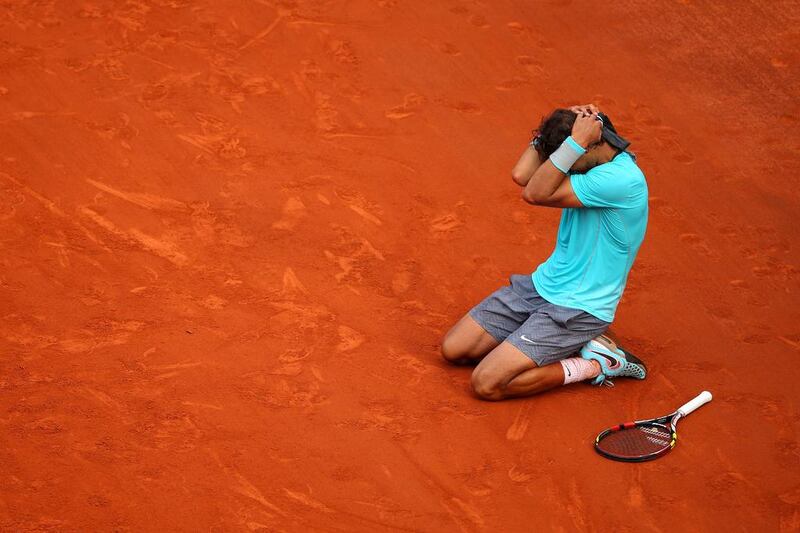 Nadal eventually won the match 3-6 7-5 6-2 6-4 after a double-fault from Djokovic. Clive Brunskill / Getty Images