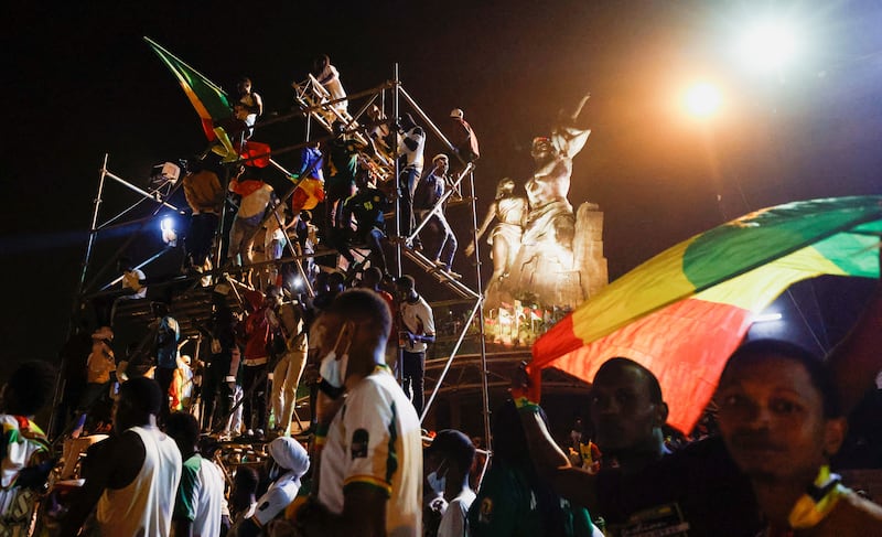 Senegal fans celebrate in Dakar after winning the Africa Cup of Nations. Reuters