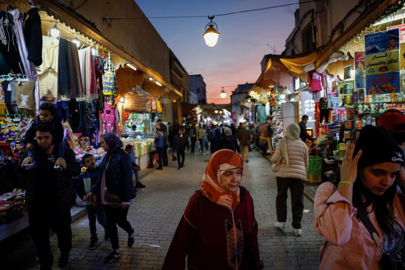 A market in the old town of Medina in Rabat