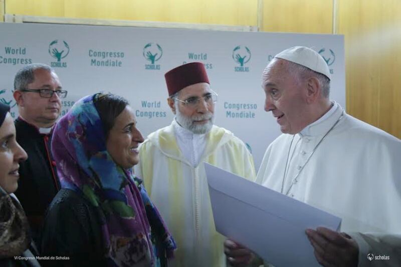 بابا الفاتيكان / لبنى القاسمي / استقبال
June 1 2016 
Pope Francis, the Supreme Head of the Catholic Church,
received at the Vatican last Sunday the UAE delegation headed by Sheikha Lubna bint Khalid Al Qasimi, Minister of State for Tolerance - WAM *** Local Caption ***  65d6b760-da73-4554-a8d6-b49609dd6807.jpg pope-lubna.jpg