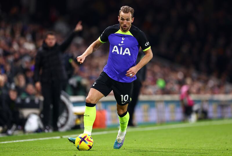 Harry Kane of Tottenham Hotspur runs with the ball. Getty Images
