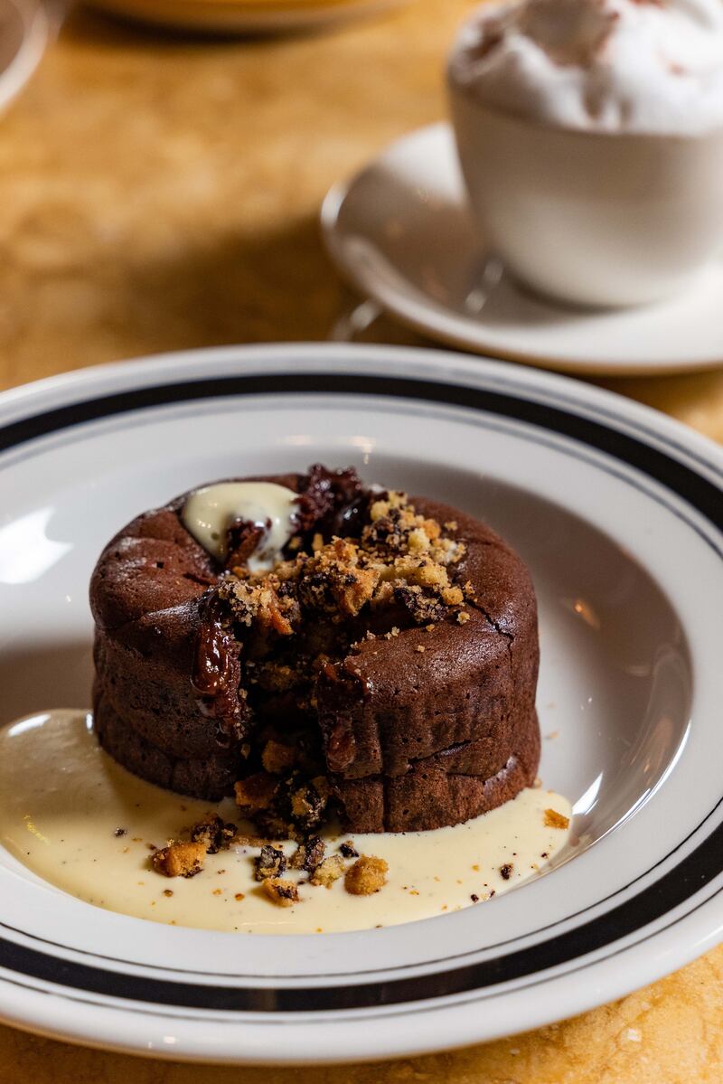 Round off the evening with the chocolate fondant.