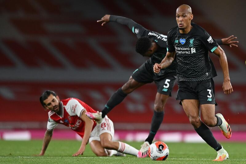 Fabinho - 6: Brazilian enforcer, like a few of his teammates, was a yard off the pace. AFP