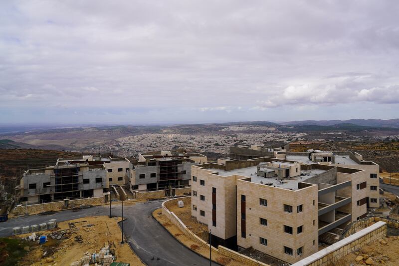 Settlement construction under way in an area of Gush Etzion, south of Jerusalem