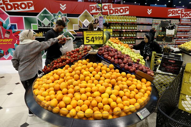 A supermarket in Beirut. Lebanon's Blom purchasing managers’ index, a measure of the strength of its private sector, rose to 49.7 in March, from 48.8 in February. Getty