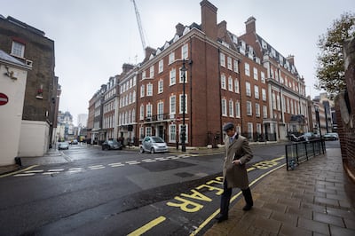 The corner property in Mayfair, west London, was one of the main European homes of Rifaat Al Assad, who has returned to Syria to evade a jail term in France. Mark Chilvers / The National