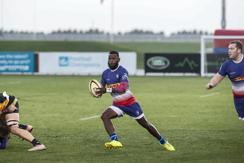 DUBAI, UNITED ARAB EMIRATES. 28 FEBRUARY 2020. Rugby league. West Asia Premiership: Dubai Hurricanes v Jebel Ali Dragons at the Sevens Rugby grpund. (Photo: Antonie Robertson/The National) Journalist: Paul Radley. Section: Sport. 
