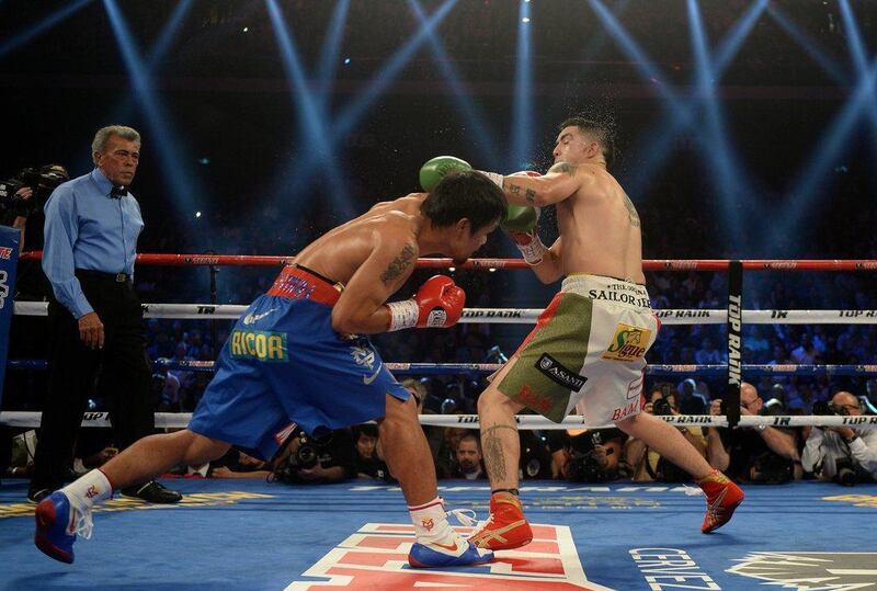 Pacquiao was much faster and landed many more punches during the match, overwhelming his opponent Rios. Dale de la Rey / AFP