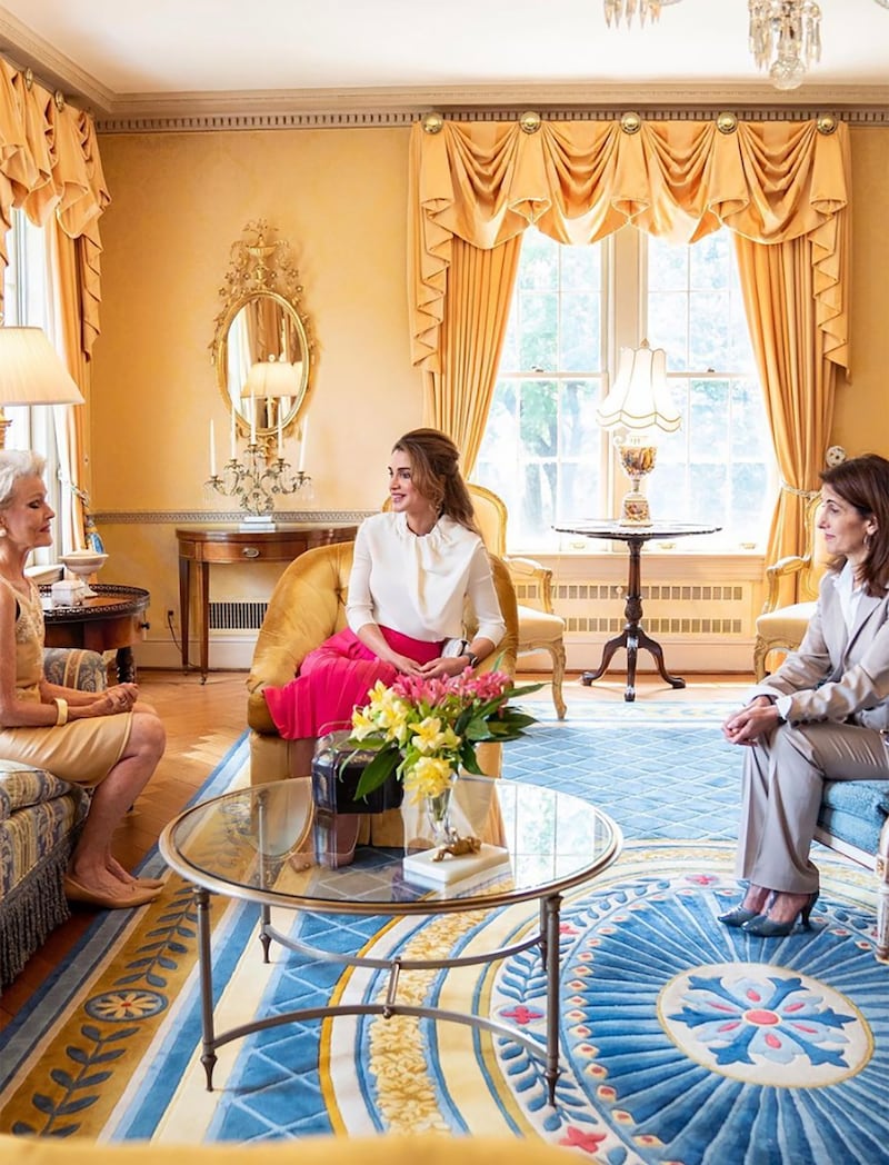 Queen Rania of Jordan's office described the meeting as one with a 'wonderful group of inspirational women'