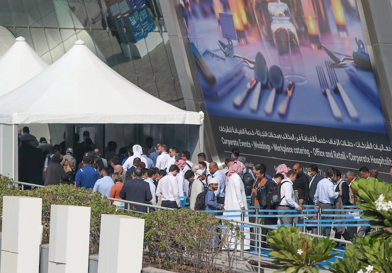 Visitors at the Abu Dhabi International Petroleum Exhibition and Conference. Victor Besa / The National