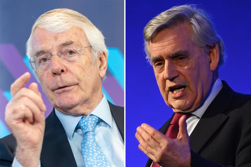 John Major, left, and Gordon Brown helped launch a report that says big UK government decisions should be made by a small set of senior ministers, before being adopted by the full cabinet. PA / Getty Images