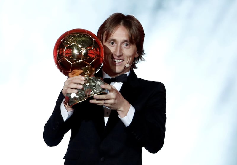 Soccer Football - 63rd Ballon d'Or - The Grand Palais, Paris, France - December 3, 2018   Real Madrid's Luka Modric with the Ballon d'Or award   REUTERS/Benoit Tessier     TPX IMAGES OF THE DAY