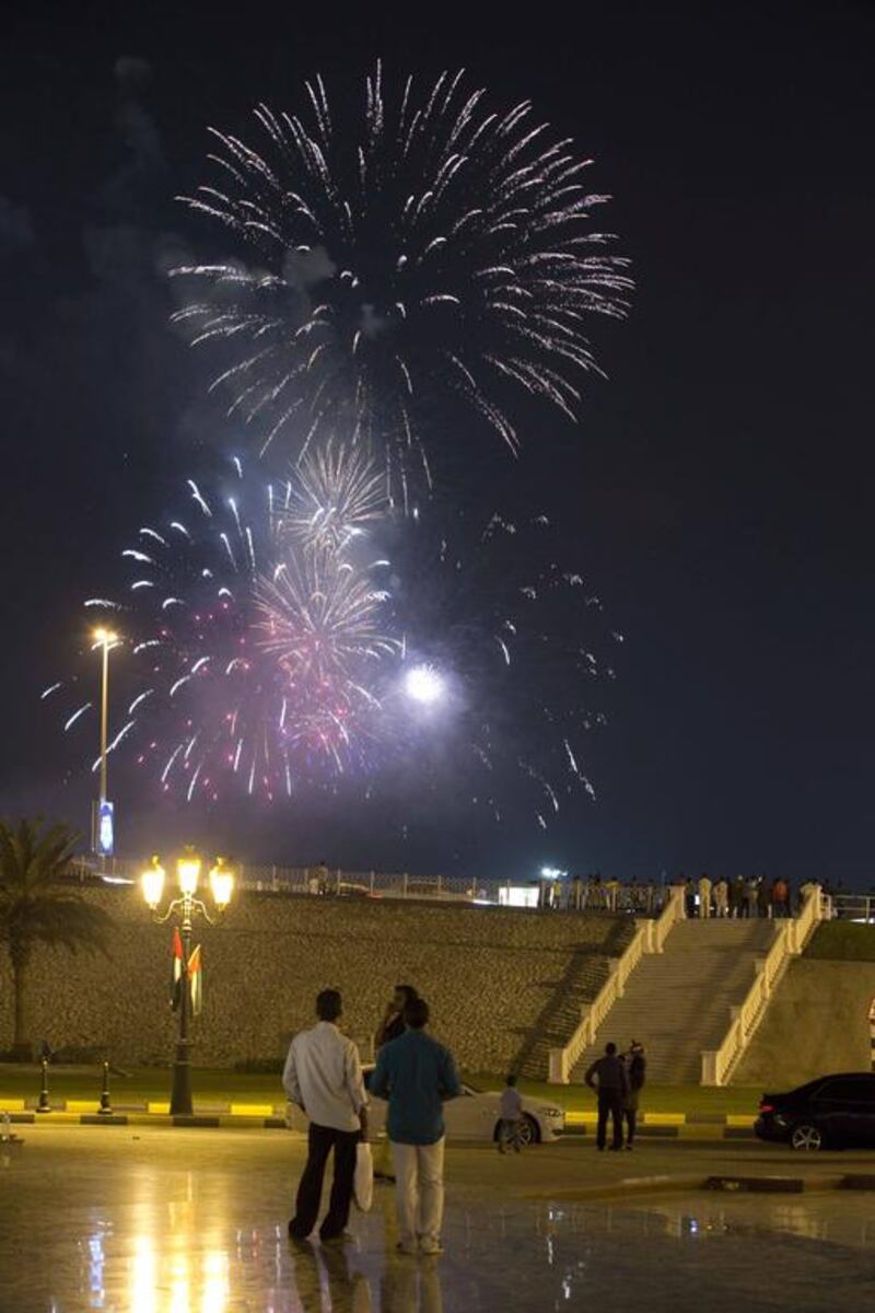 Fireworks display in Sharjah for the 42nd National Day celebrations. Antonie Robertson/The National