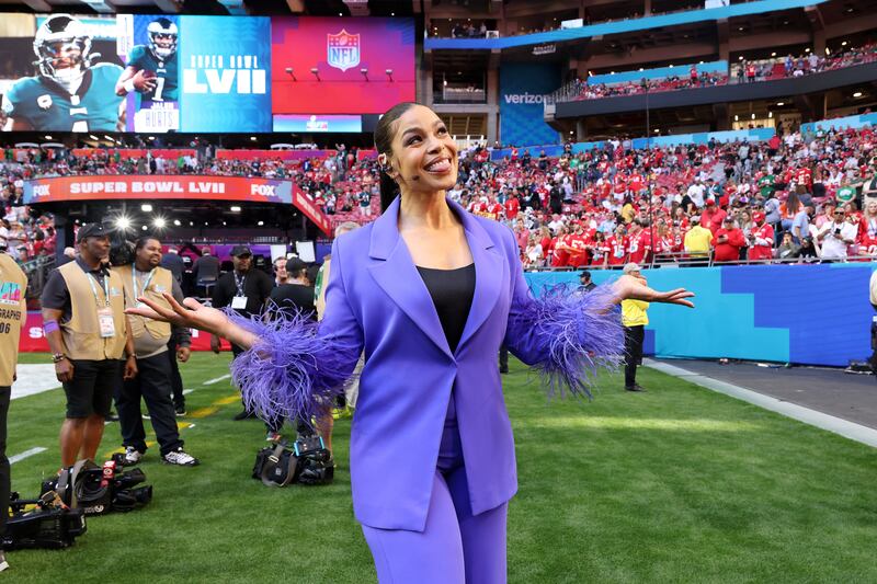 Jordin Sparks was the in-stadium host for the event. AFP