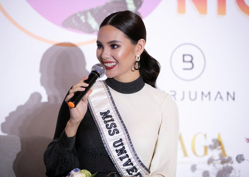 DUBAI, UNITED ARAB EMIRATES. 19 SEPTEMBER 2019. 

Miss Universe Catriona Gray meet and greet event in Burjuman Mall.

(Photo: Reem Mohammed/The National)

Reporter:
Section: