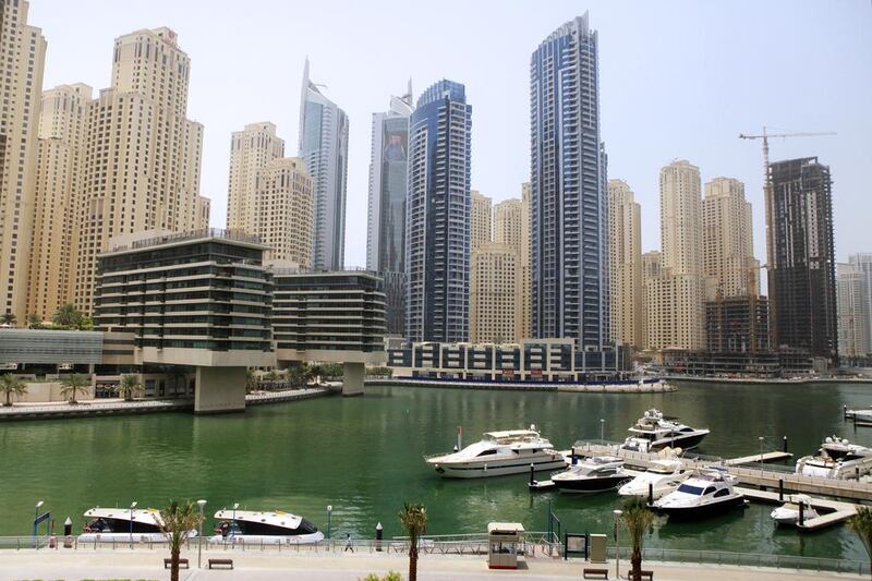 Dubai-headquartered Property Finder agreed to buy UAE rival real estate portal operator JRD Group for an undisclosed sum. Pictured, Dubai Marina. Sarah Dea / The National