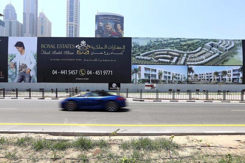 The Shah Rukh Khan-endorsed Royal Estates development in Dubai is an example of Indian star power’s influence in the Emirates. Pawan Singh / The National