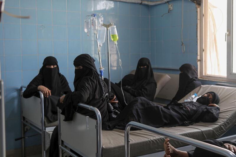 Yemeni women suffering from cancer get their medical treatment at a cancer hospital in Taez, southwest of the capital Sanaa.  AFP