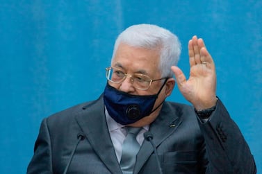 Palestinian President Mahmoud Abbas spoke after an emergency meeting of Palestinian leadership. AFP