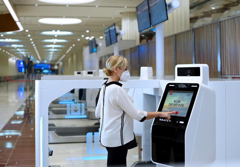 Emirates has introduced self-service check-in and bag drop facilities at Dubai International Airport in September 2020. Courtesy Emirates