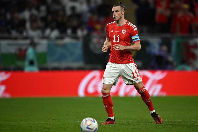 Gareth Bale during his final match for Wales - a Qatar World Cup defeat against England on November 29, 2022. AFP