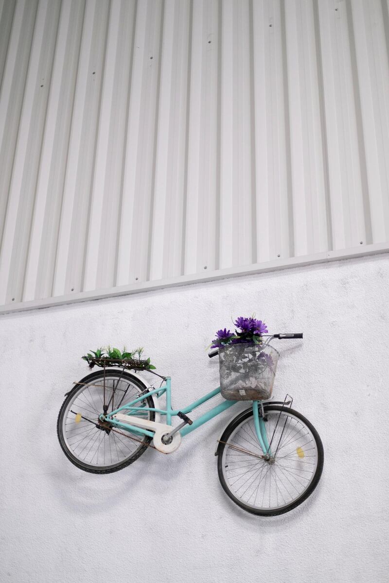 DUBAI, UNITED ARAB EMIRATES - May 30 2019.

Upcycled bicycles in KAVE, The Story of Things, an upcycling cafe concept in Al Serkal avenue.

The space offers different workshops that take place weekly, including guitar making, embroidery lessons, meditation sessions, bottle cutting workshops and chaircycling rides.

(Photo by Reem Mohammed/The National)

Reporter: 
Section: WK