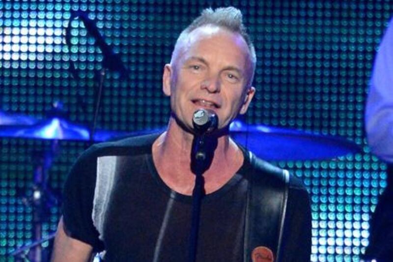 LOS ANGELES, CA - FEBRUARY 08: Singer Sting performs onstage at The 2013 MusiCares Person Of The Year Gala Honoring Bruce Springsteen at Los Angeles Convention Center on February 8, 2013 in Los Angeles, California.   Kevork Djansezian/Getty Images/AFP