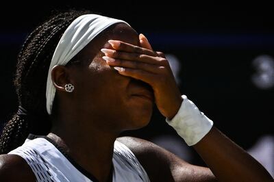 Coco Gauff on her way to defeat against Amanda Anisimova. AFP