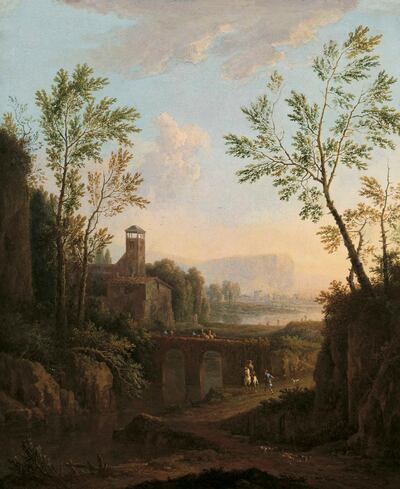Jan van Huysum’s early 18th-century landscape with a bridge. Courtesy Princely Collections of Liechtenstein 