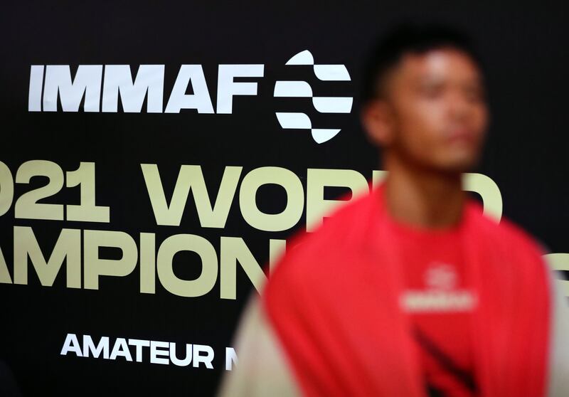 French Polynesia's Michale Lisan of at the IMMAF World Championships in Abu Dhabi.