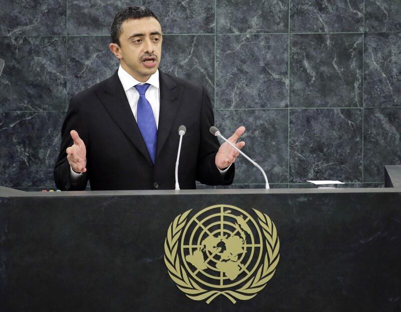 Sheikh Abdullah bin Zayed, the Foreign Minister, called on the international community to push Iran to settle the dispute over its occupation of Abu Musa and the Greater and Lesser Tunbs. Ray Stubblebine / Reuters