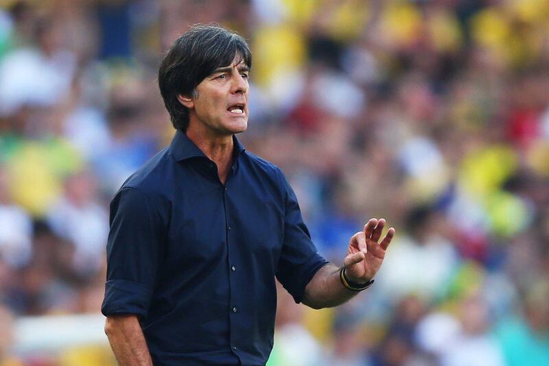 Joachim Loew gestures during Germany's win over France in the 2014 World Cup quarter-finals on Friday at the Maracana in Rio de Janeiro, Brazil. Martin Rose / Getty Images / July 4, 2014
