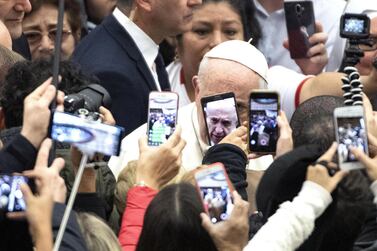 Pope Francis during his weekly general audience in the Paolo VI Hall at the Vatican this month. EPA